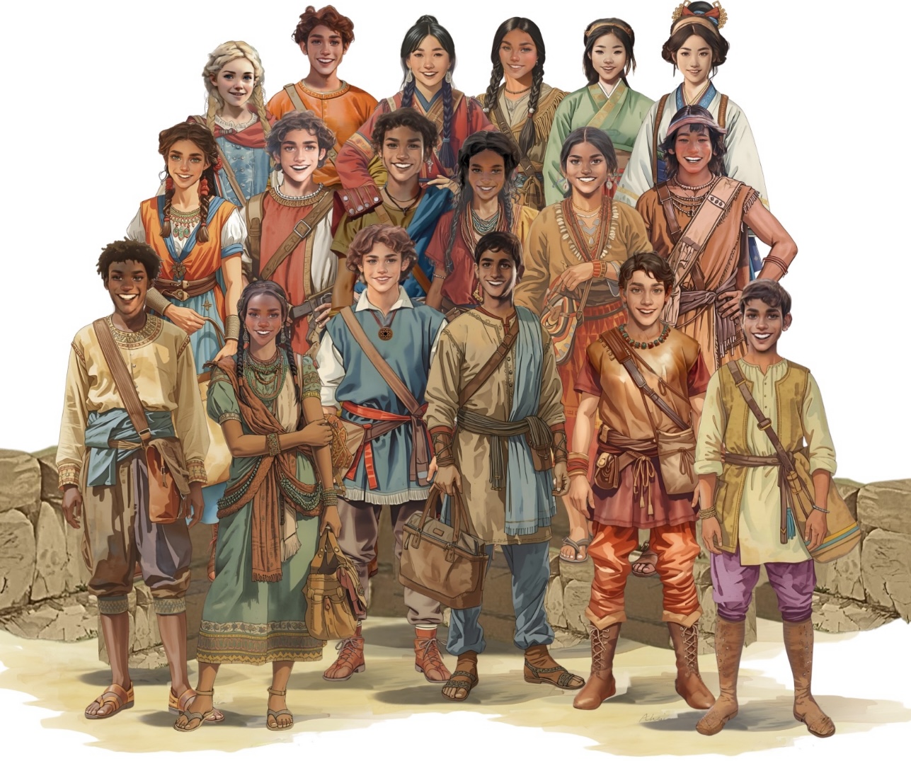 A drawing of a character inviting you to learn about each block!